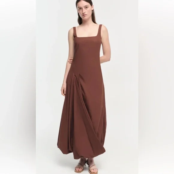 NWT $595 Jonathan Simkhai Olivia Dress Anise Brown Size 0 - Picture 7 of 8